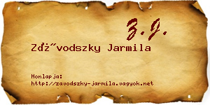 Závodszky Jarmila névjegykártya